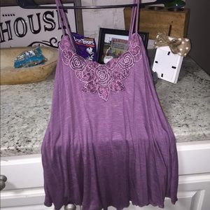 Purple floral tank top